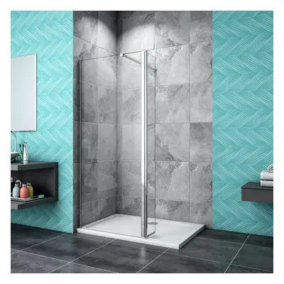 (900x1900mm) Walk In Enclosure Shower Screen With Support Bar