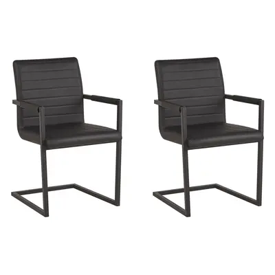 Set of Dining Chairs BUFORD Faux Leather Black