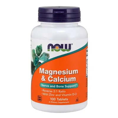 NOW Foods Magnesium & Calcium with Zinc and Vitamin D3, tablets