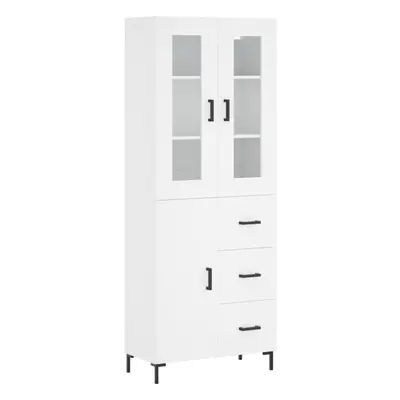 vidaXL Highboard Sideboard Cupboard Storage Cabinet White Engineered Wood