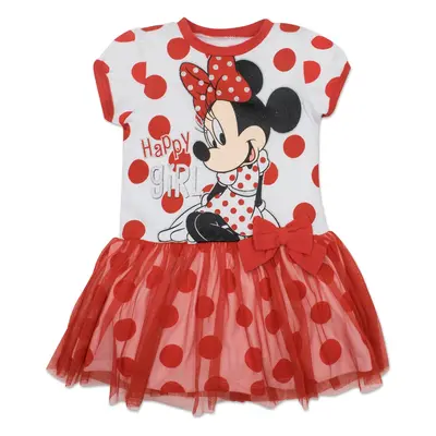 Disney Minnie Mouse Toddler Girls Tulle Dress Polka Dots White 3T