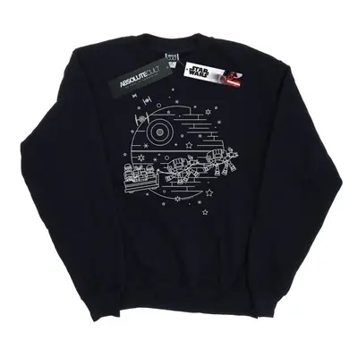 (L, Navy Blue) Star Wars Mens Death Star Sleigh Sweatshirt