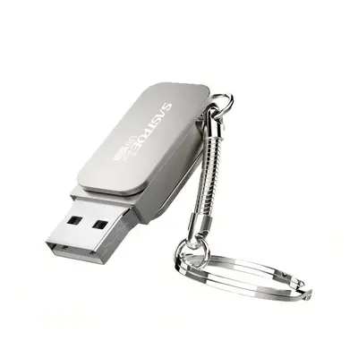 2 in Type-C USB 3.0 Flash Drive Rotation Metal USB Disk 64GB Portable Thumb Drive with Key Holde