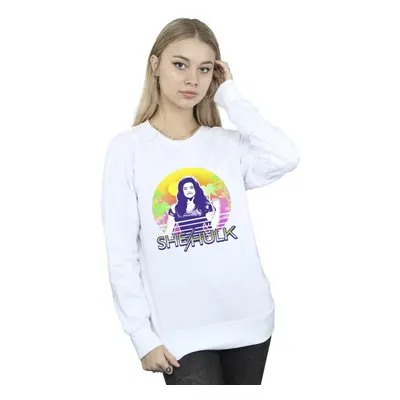 (L, White) Marvel Womens/Ladies She-Hulk: Attorney At Law Sunset Smile Sweatshirt