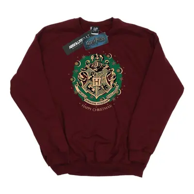 (S, Burgundy) Harry Potter Womens/Ladies Christmas Wreath Sweatshirt