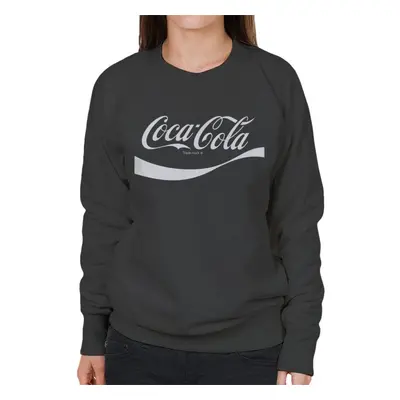 (Medium, Charcoal) Coca Cola Swoosh Logo Women's Sweatshirt