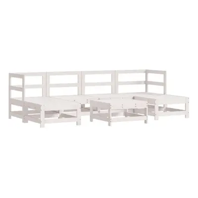 vidaXL Garden Lounge Set Outdoor Modular Sofa Piece White Solid Wood Pine