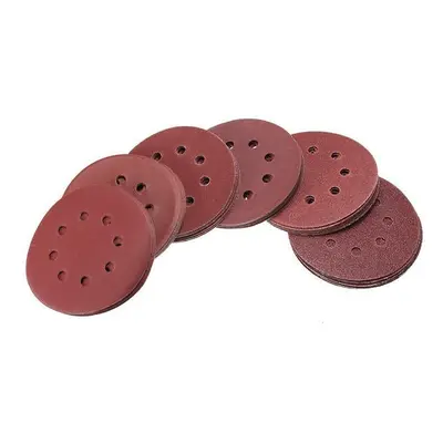 60Pcs Inch 8-hole Hook Loop Sanding Discs Sandpaper 60/80/120/180/240/320 Grit