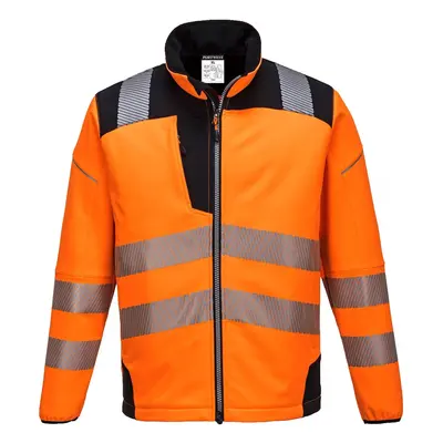 (S, Orange/Black) Portwest Mens PW3 Hi-Vis Soft Shell Jacket