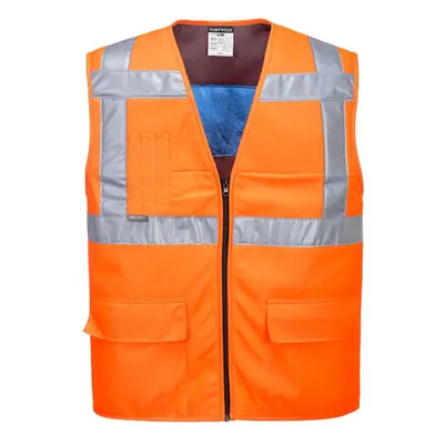 (S-M, Orange) Portwest Unisex Adult High-Vis Cooling Vest