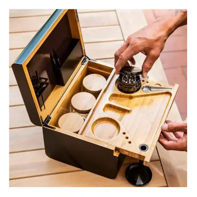 Premium Bamboo Storage Box With Removable Tray Removable Divider Wooden Storage Box With Lock