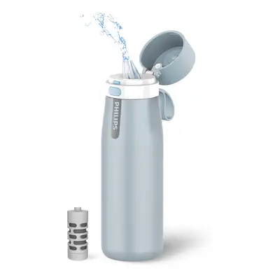 PHILIPS Filtered Water Bottle Insulated Stainless Steel Water Purifier Bottle for Daily Life & T