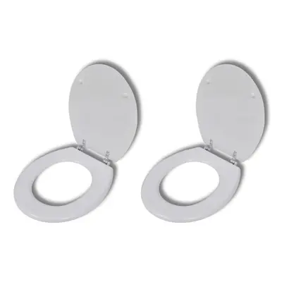 vidaXL 2x Toilet Seats with Lids MDF White Bathroom WC Accessory