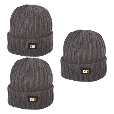 3x Caterpillar Rib Watch Cap - Graphite Beanie Hat Ski Warm Winter - One Size