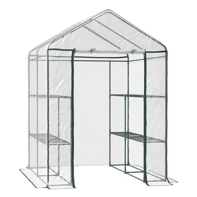 Outsunny Walk In Greenhouse Garden Clear PVC Frame Shelves Reinforced Plant Grow