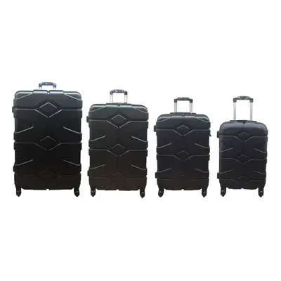 (Black, Set of 4) Hampton & Stewart Hard Shell Extra Large Suitcase