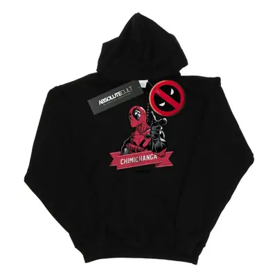 (M, Black) Marvel Mens Deadpool Chimichanga Finger Hoodie