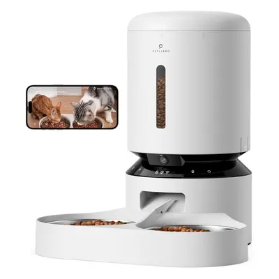 Automatic Cat Feeder with Camera, 1080P HD Video with Night Vision, GHz Wi-Fi Pet Feeder (for Ca