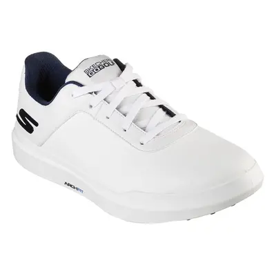 (UK 9, White/Navy) Skechers Mens Go Golf Drive Waterproof Spikeless Leather Golf Shoes