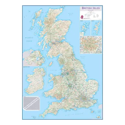 (84.1 cm x 118.9 cm, Laminated) British Isles Routeplanning Map