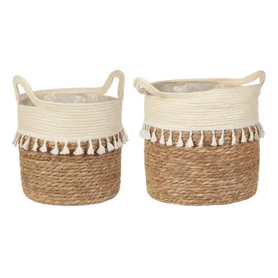 Set of Seagrass Plant Pot Baskets Natural MATIKU