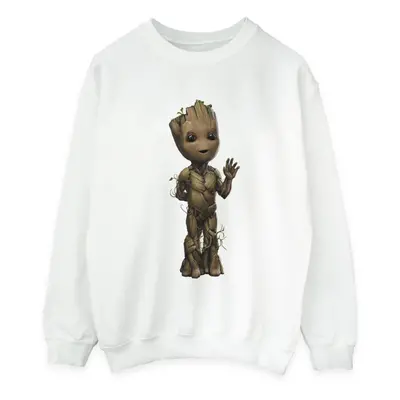 (M, White) Marvel Mens I Am Groot Wave Pose Sweatshirt