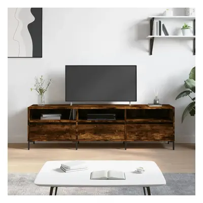 vidaXL TV Cabinet Smoked Oak 150x30x44.5 cm Engineered Wood