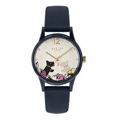 Radley Say It with Flowers Ladies Navy Silicone Strap Floral Kissing Dogs Watch RY2983