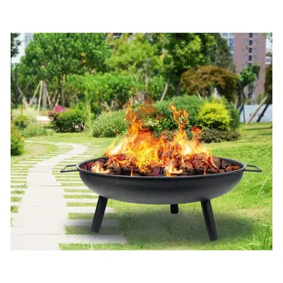 23" Round Iron Fire Pit Garden Heating Wood Burner Firepit Brazier