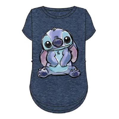 Disney Lilo & Stitch Stitch Sitting Hi-Low Top (X-Large) Blue