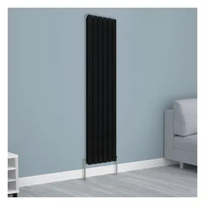 (1800x408mm Double, Black) NRG Horizontal Vertical Flat Panel Designer Radiator Central Heating 