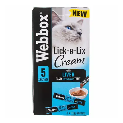 17pk Webbox Lick-e-Lix Cream With Liver Cat Treats - x 10g Sachets