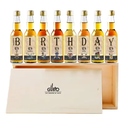 Birthday Rum Tasting Set - Miniature Rum Selection Gift Set Perfect For Any Rum Lover - 40ml Gla