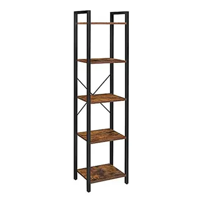 VASAGLE 5-Tier Storage Rack, Bookshelf with Steel Frame, for Living Room, Office, Study, Hallway