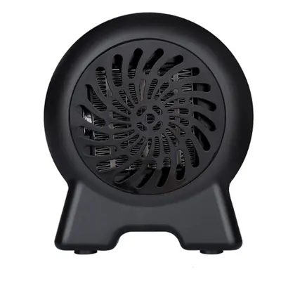 (Black) 500W Portable Mini Electric Space Heater Wall-Outlet Fan Warmer