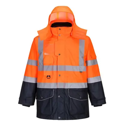 (3XL, Orange/Navy) Portwest Mens In Traffic Jacket