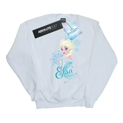 (L, White) Disney Womens/Ladies Frozen Elsa Snowflakes Sweatshirt