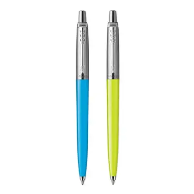 Parker Jotter Originals Ballpoint Pens | Pop Art Collection | Lime and Sky Blue with Chrome Trim