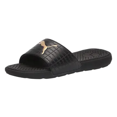 PUMA Women's Cool Cat Slide Sandal Black/Team Gold