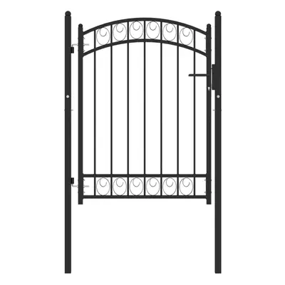 (black, x cm) vidaXL Fence Gate with Arched Top Steel Entrance Gate Green/Black Multi Sizes