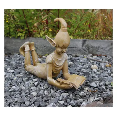 Resin Lying Bronze elf Garden Outdoor Ornament