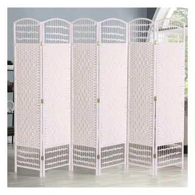 6 Panel room Divider Wicker Folding Partition Privacy Screen Separator