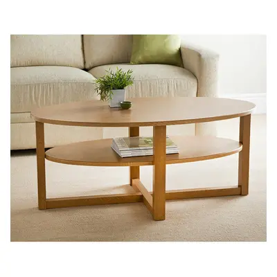 Large Oval Coffee Table with Undershelf Furniture G-0090