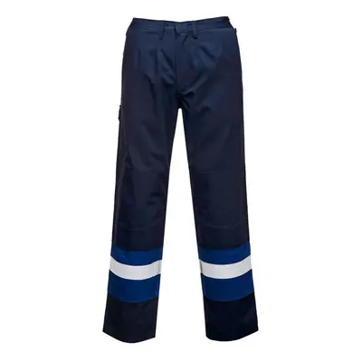 (M R, Navy/Royal Blue) Portwest Mens Bizflame Plus Work Trousers