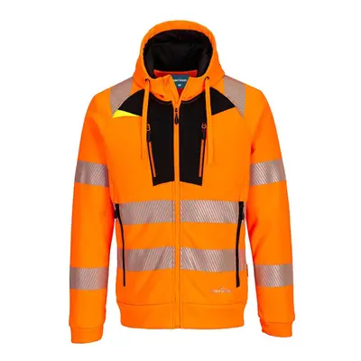 (M, Orange/Black) Portwest Mens DX4 Hi-Vis Safety Full Zip Hoodie