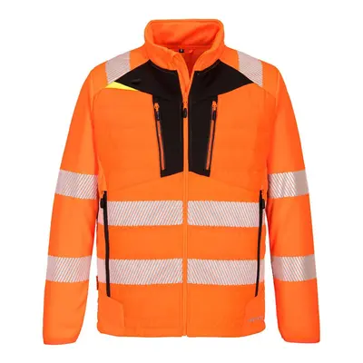 (M, Orange/Black) Portwest Mens DX4 Baffled Hi-Vis Safety Hybrid Jacket