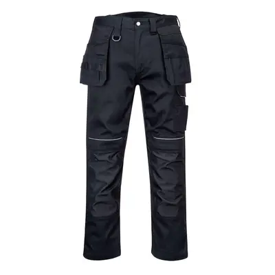 (32R, Black) Portwest Mens PW3 Cotton Holster Pocket Work Trousers