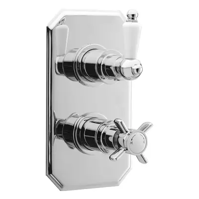 Traditional Concealed Twin Thermostatic Shower Valve (1 Outlet) - Chrome - Balterley