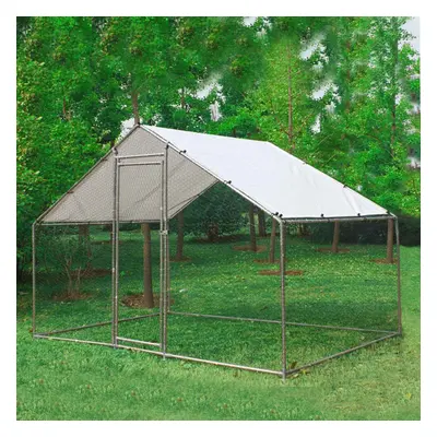 (3X2x2M) FoxHunter Chicken Run Cage Walk In Coop Poultry Hen Rabbit Kennel Hutch Metal