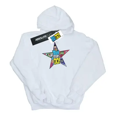 (12-13 Years, White) DC Comics Girls Teen Titans Go Star Logo Hoodie